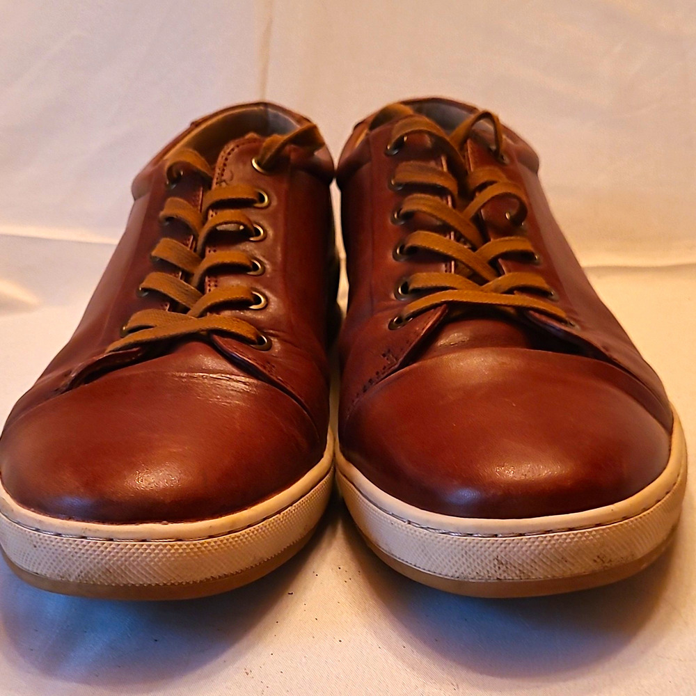 Joseph Abboud US Size 12 - Carmel Men’s Brown Leather Lace-Up Sneakers Round Toe